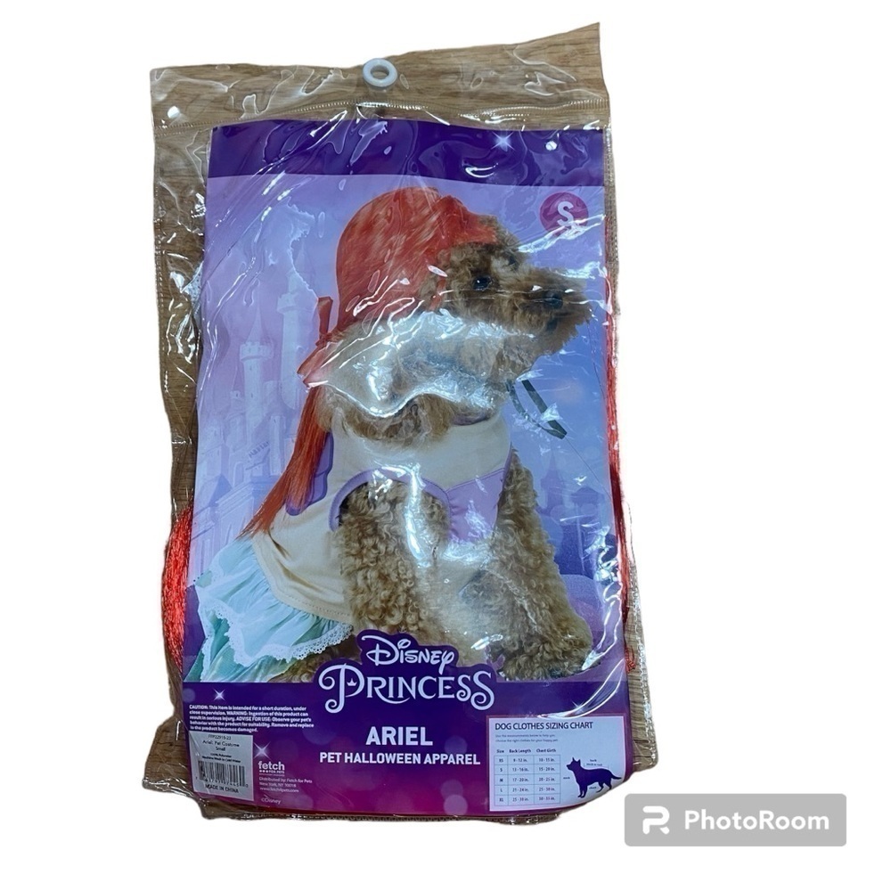 Disney Ariel Dog Costume NEW Little Mermaid Small Halloween Princess Red Green
